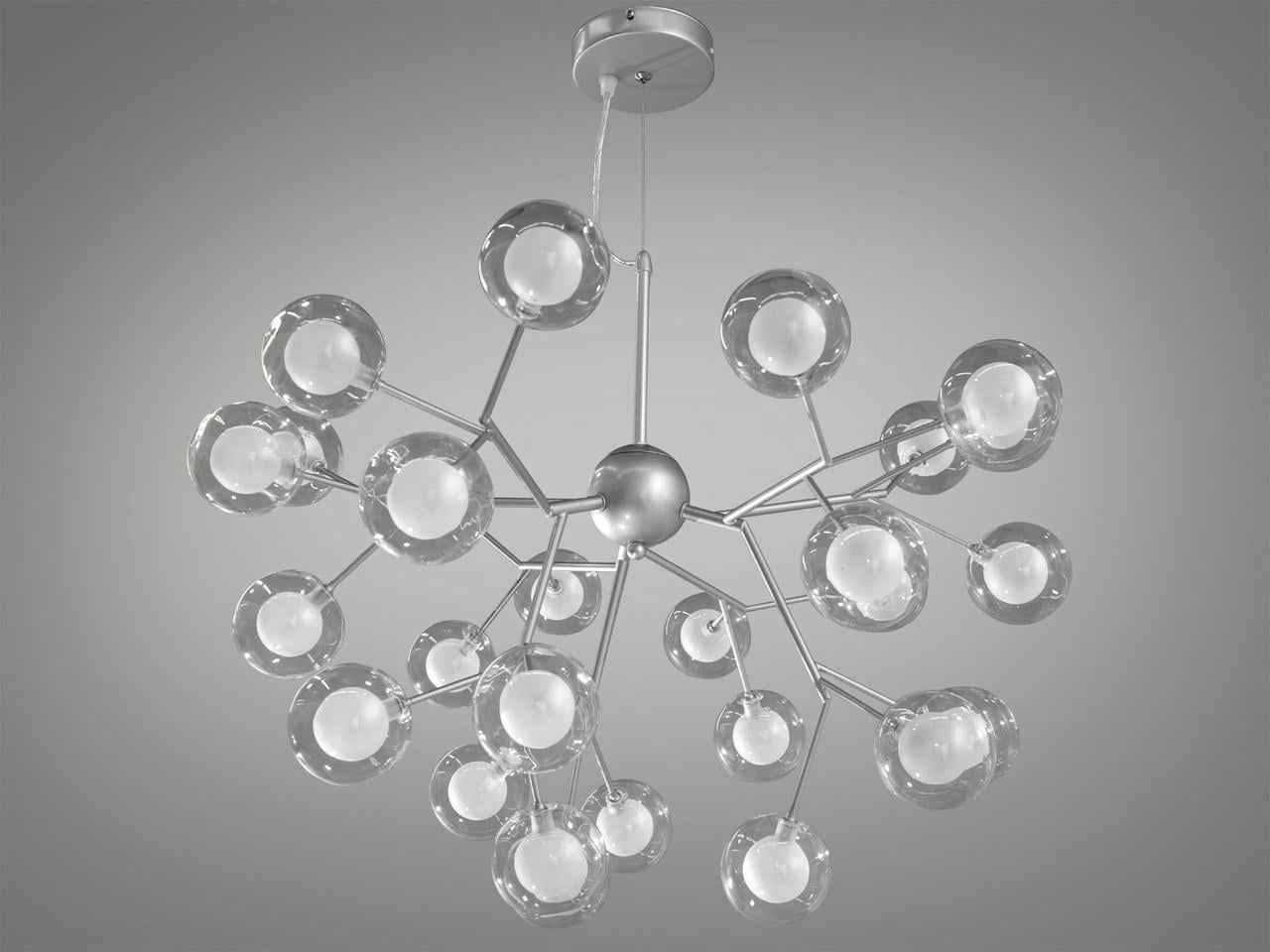 Люстра в гостиную 887-27BSL-LS Светлячок 27 ламп Хром сатин (2118576772)