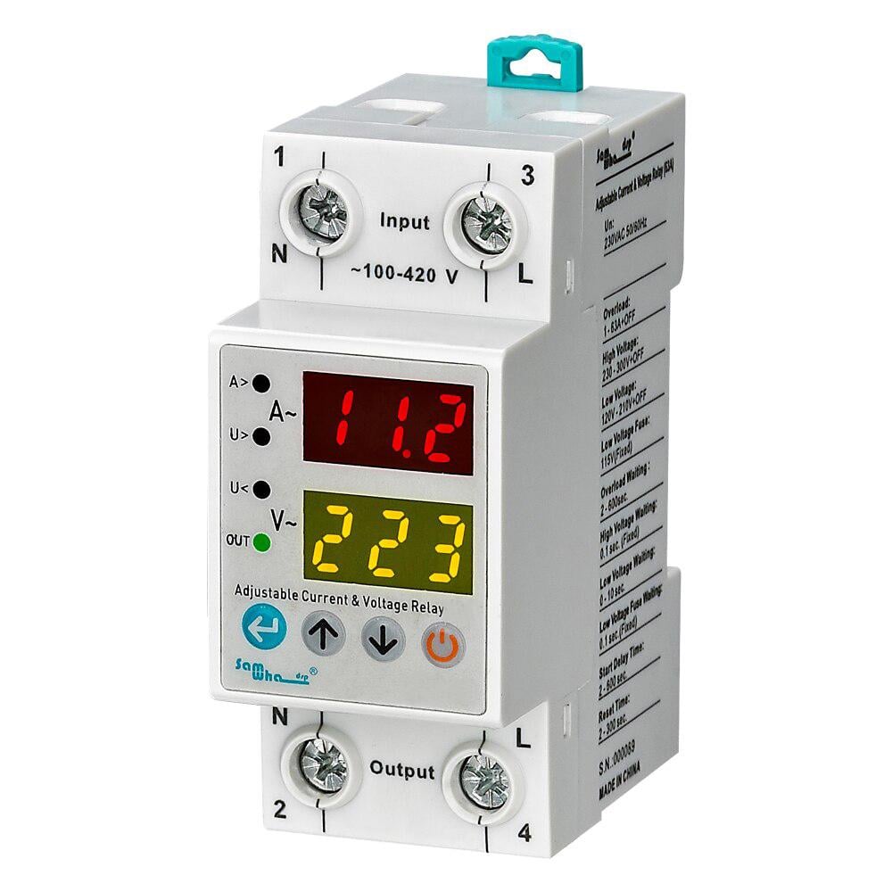Реле контролю напруги та струму Samwha однофазне 40А (AVR-40)