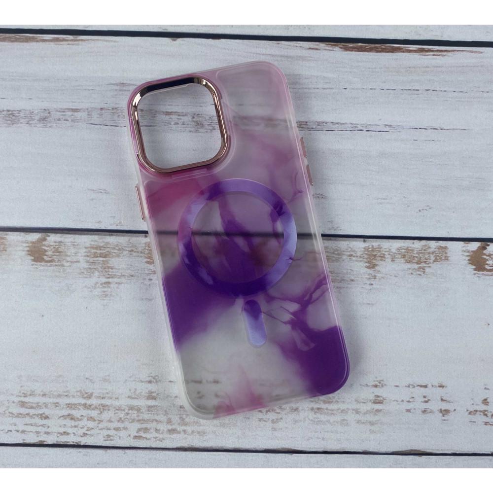 Чохол Wave Stylish Creative з MagSafe для iPhone 14 Plus Прозоро-пурпурний