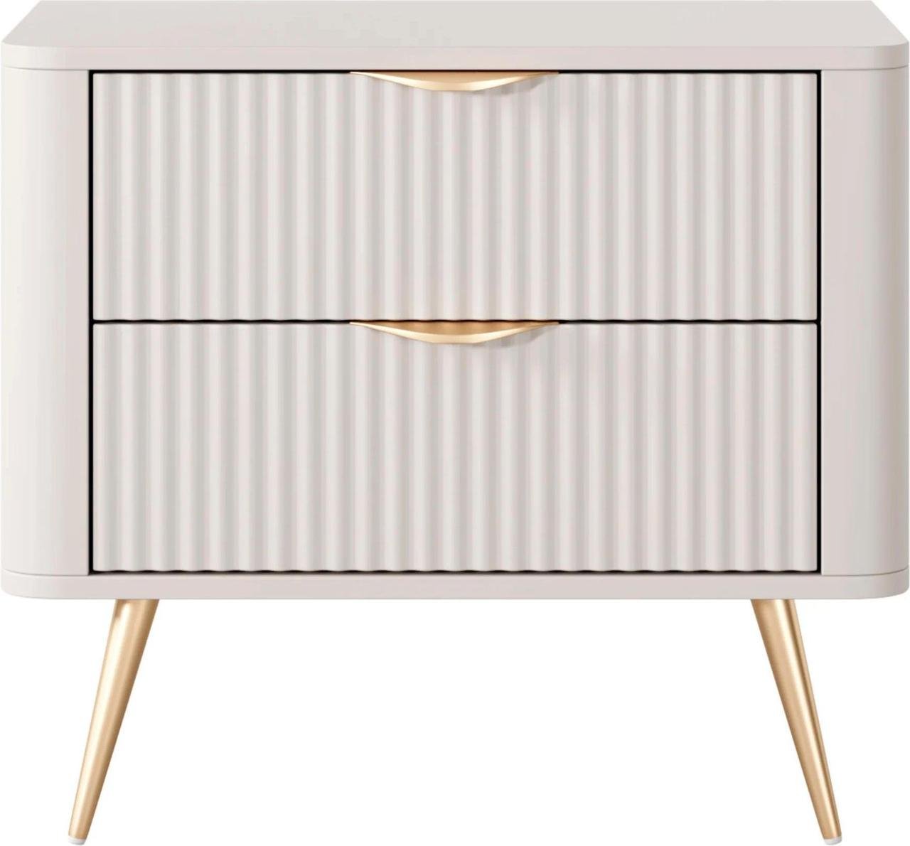 Тумбочка прикроватная Sofia 2 ящика Beige ribbed (13698) Тумбочка прикроватная Sofia 2 ящика Beige ribbed (13698)