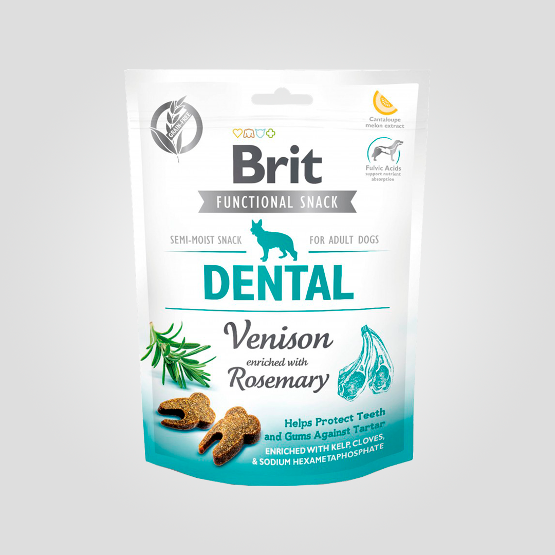 Ласощі для собак функціональні Brit Care Dental оленина з розмарином, 150 г (20504526) Ласощі для собак функціональні Brit Care Dental оленина з розмарином, 150 г (20504526)