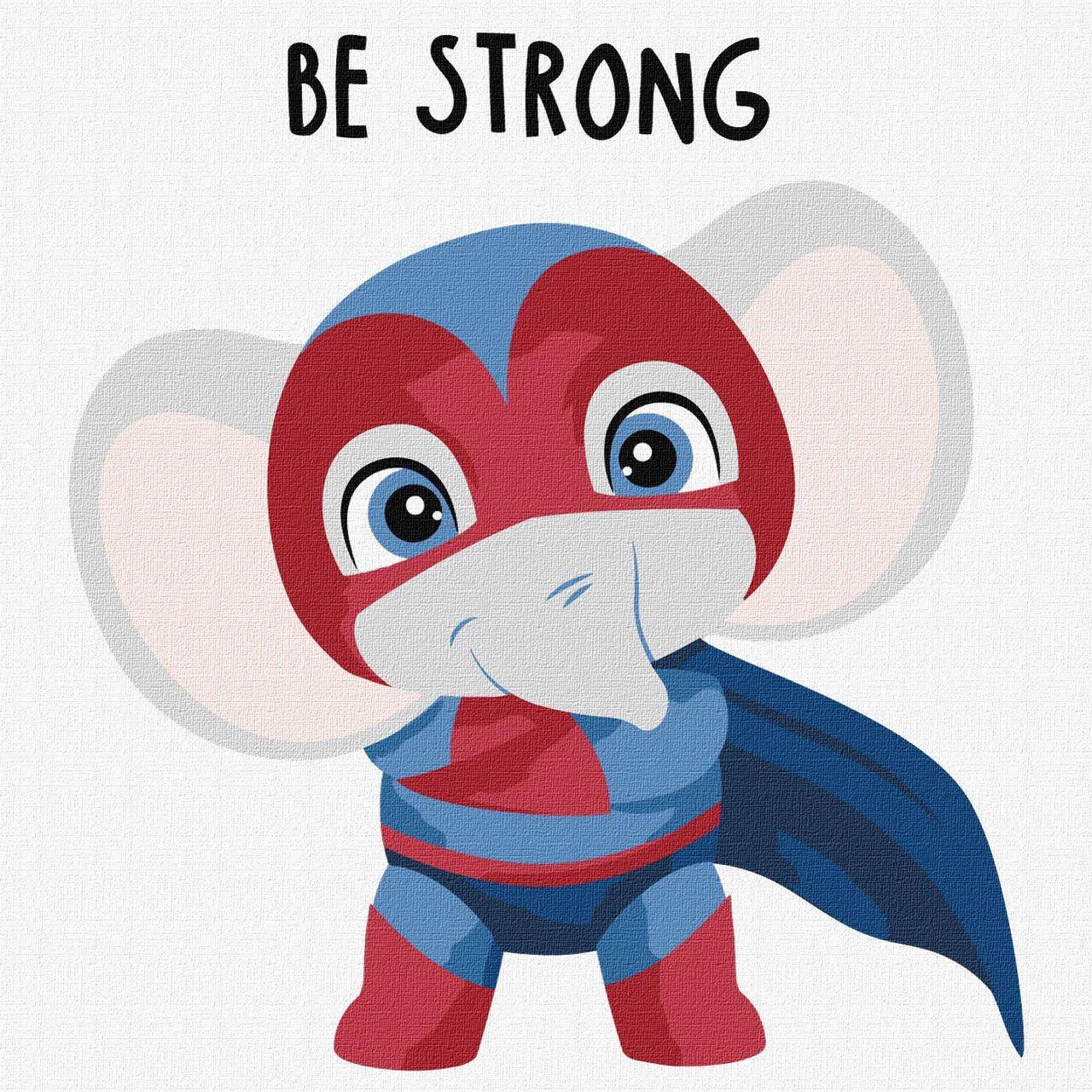 Картина по номерам Ideyka Могучий слон 30х30 см (2824286963)