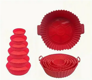 Набор силиконовых форм для аэрогрилей и аэрофритюрниц 6 шт. Красный (SAM-8857) - фото 1 Набор силиконовых форм для аэрогрилей и аэрофритюрниц 6 шт. Красный (SAM-8857) - фото 1