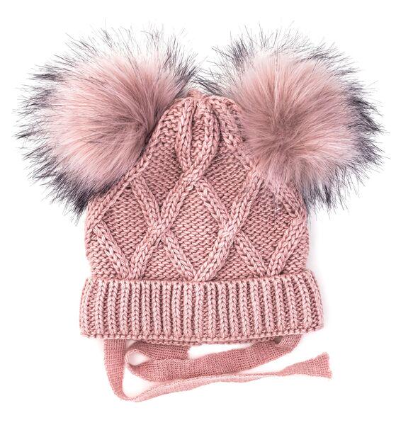 Шапка детская для девочек 46-50 см Роксі D946 флис Пудровый