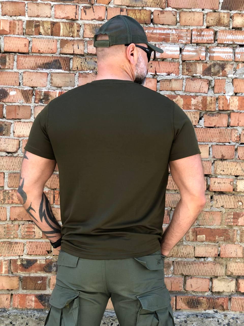 Футболка мужская военная CoolMax с липучками р. 48 Олива (26869046) - фото 3