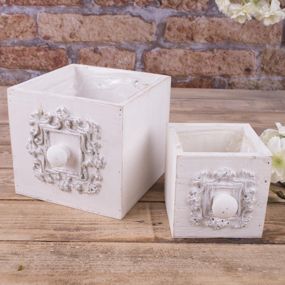 Кашпо из дерева шкафчик 2 шт. (2480)