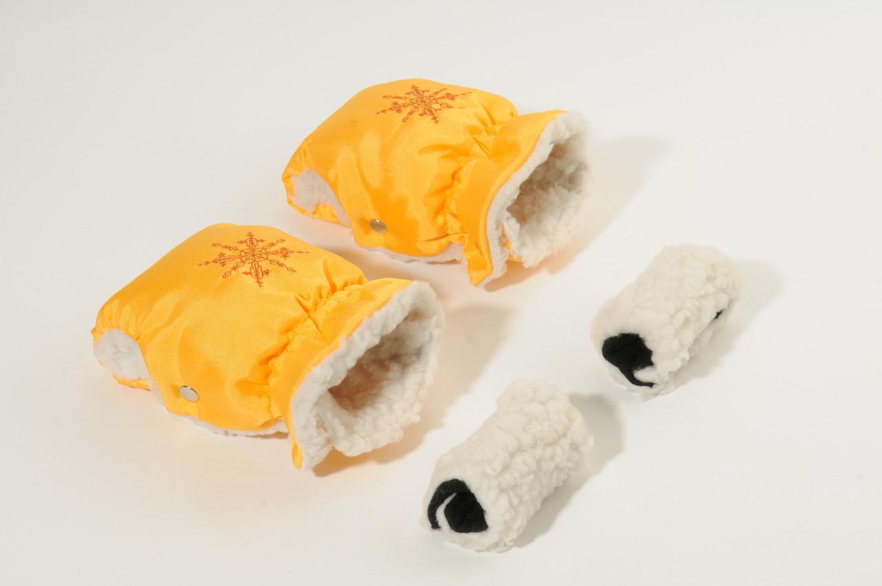 Рукавички-муфта на коляску Ok Style Сніжинка Жовтий