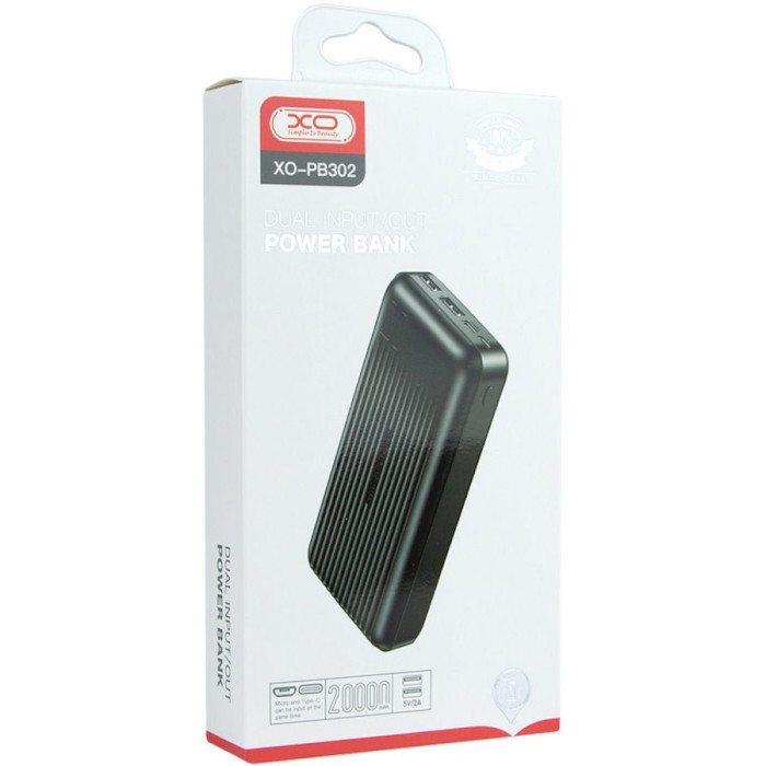 Повербанк Xo PB302 20000 mAh Чорний