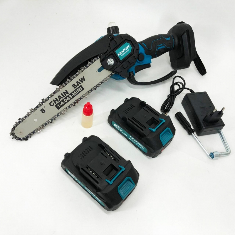 Пила ланцюгова міні Krafftec 36V 4 Ач 20 см в кейсі 2 акумулятори (tf6043) - фото 2 Пила ланцюгова міні Krafftec 36V 4 Ач 20 см в кейсі 2 акумулятори (tf6043) - фото 2