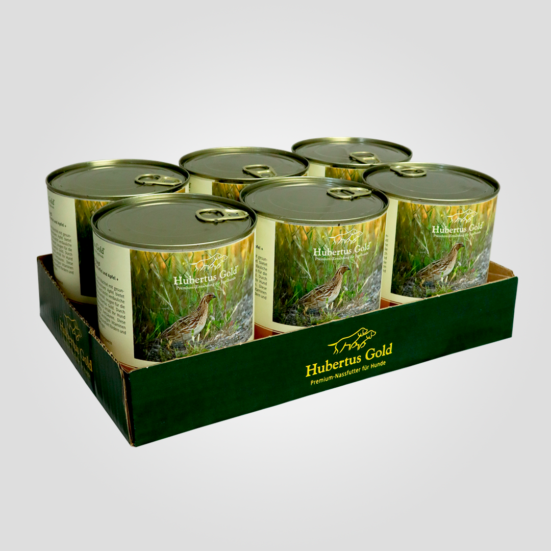 Консерва для собак Hubertus Gold Huhn&Wachtel курица и перепелка с бататом 800 г 6 шт. (20505474)