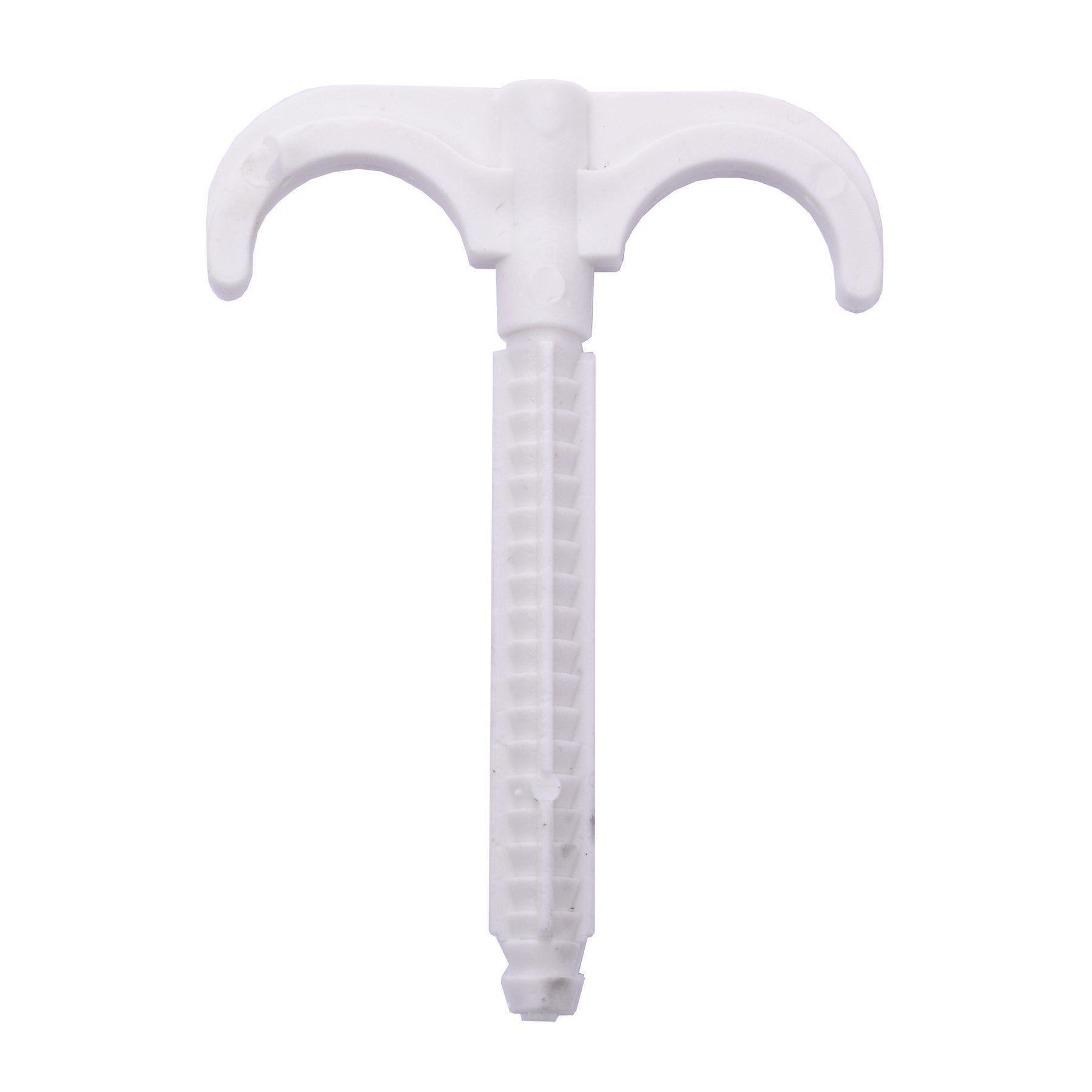 Кріплення-гак забивне подвійне для труби 16-25 100 мм 100 шт. Білий (30364488)