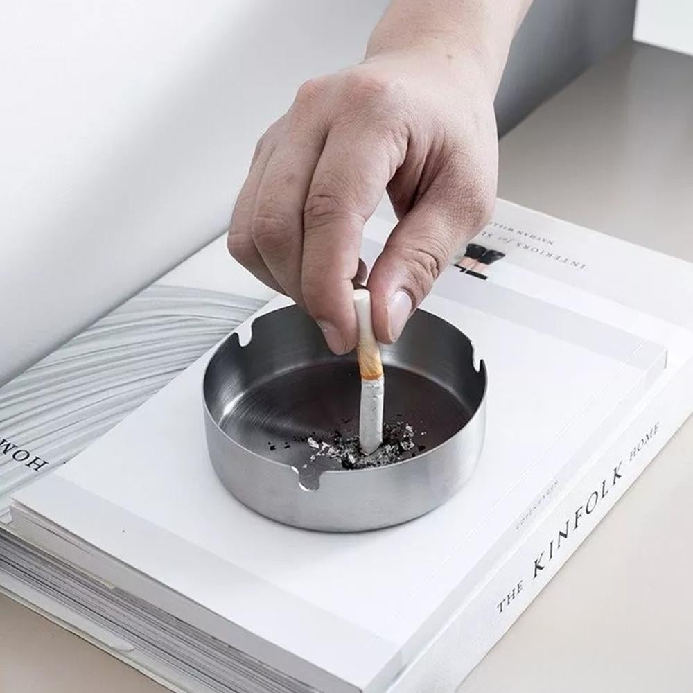 Попільничка для цигарок металева 10 см Сріблястий - фото 4 Попільничка для цигарок металева 10 см Сріблястий - фото 4