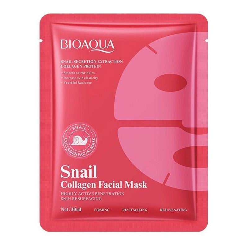 Маска-патч на все лицо гидрогелевая Bioaqua Snail Collagen Facial Mask с муцином улитки 30 мл (38310143)
