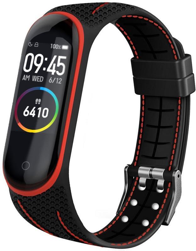 Ремінець силіконовий Groove для Mi Band 5 Black/Red (16974) Ремінець силіконовий Groove для Mi Band 5 Black/Red (16974)