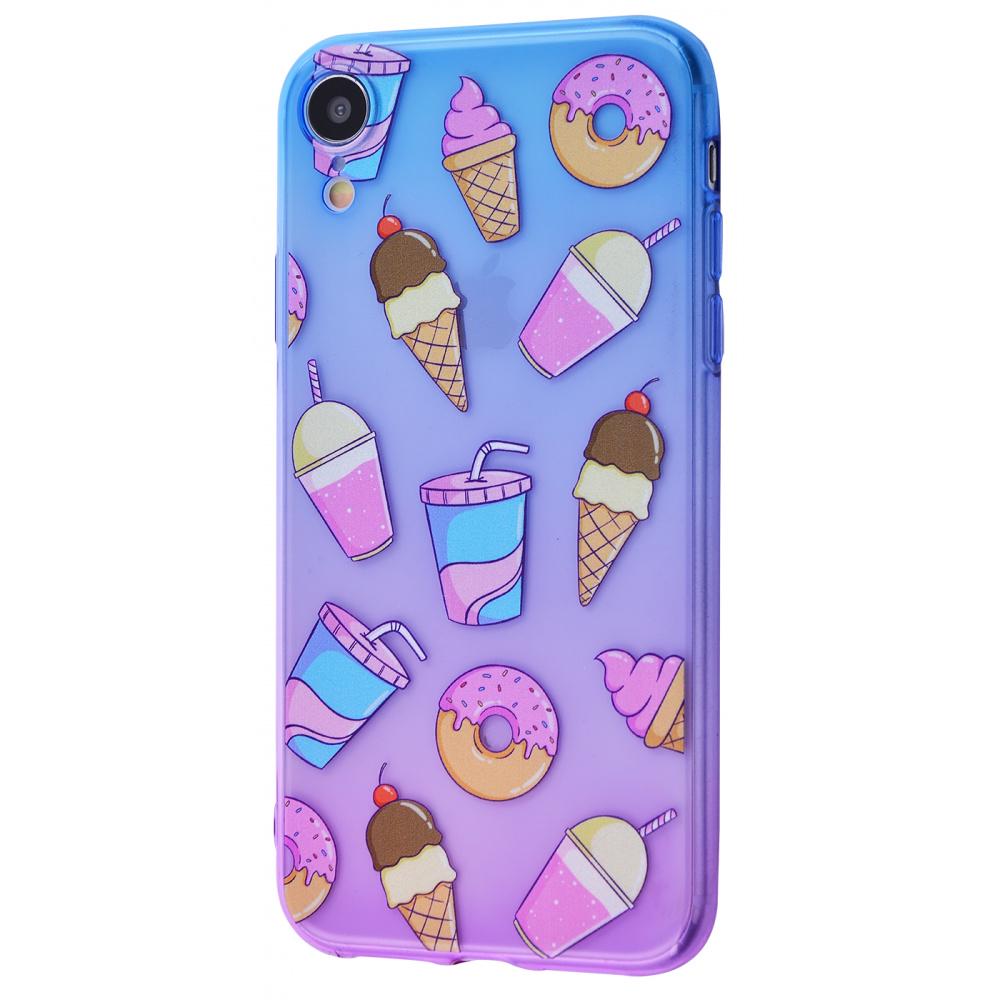 Чохол WAVE Sweet & Acid case TPU для iPhone XR Blue/Purple/Soda з малюнком