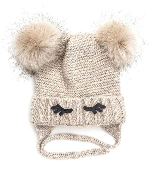 Шапка детская для девочек Амина D930 флис 46-50 см Бежевый Шапка детская для девочек Амина D930 флис 46-50 см Бежевый