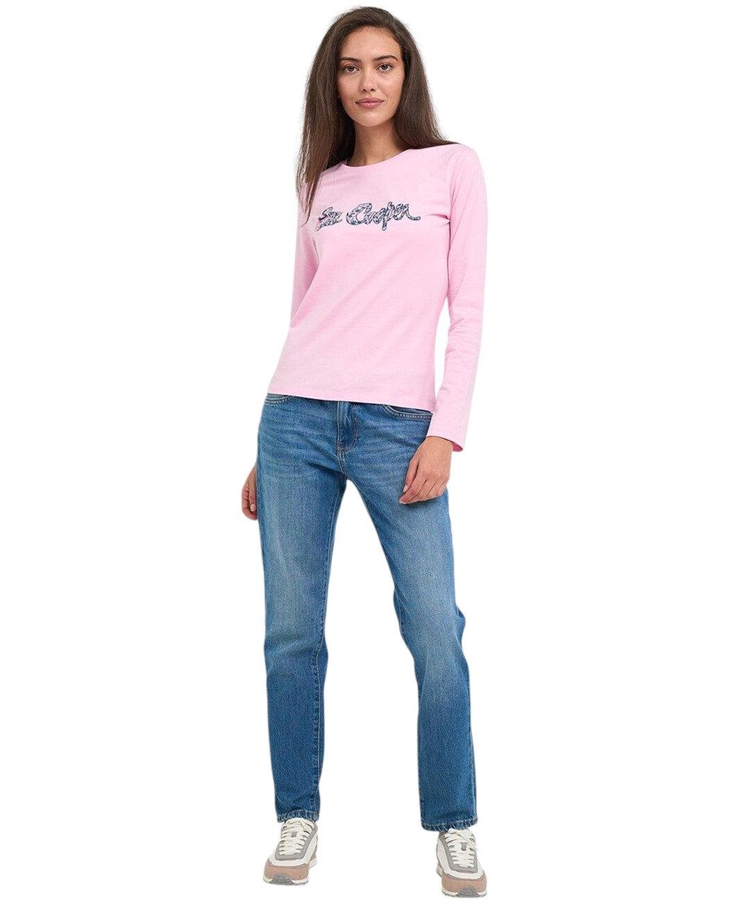 Футболка з довгим рукавом жіноча Lee Cooper 20196181.2809 L Рожевий (5942723123541) - фото 5