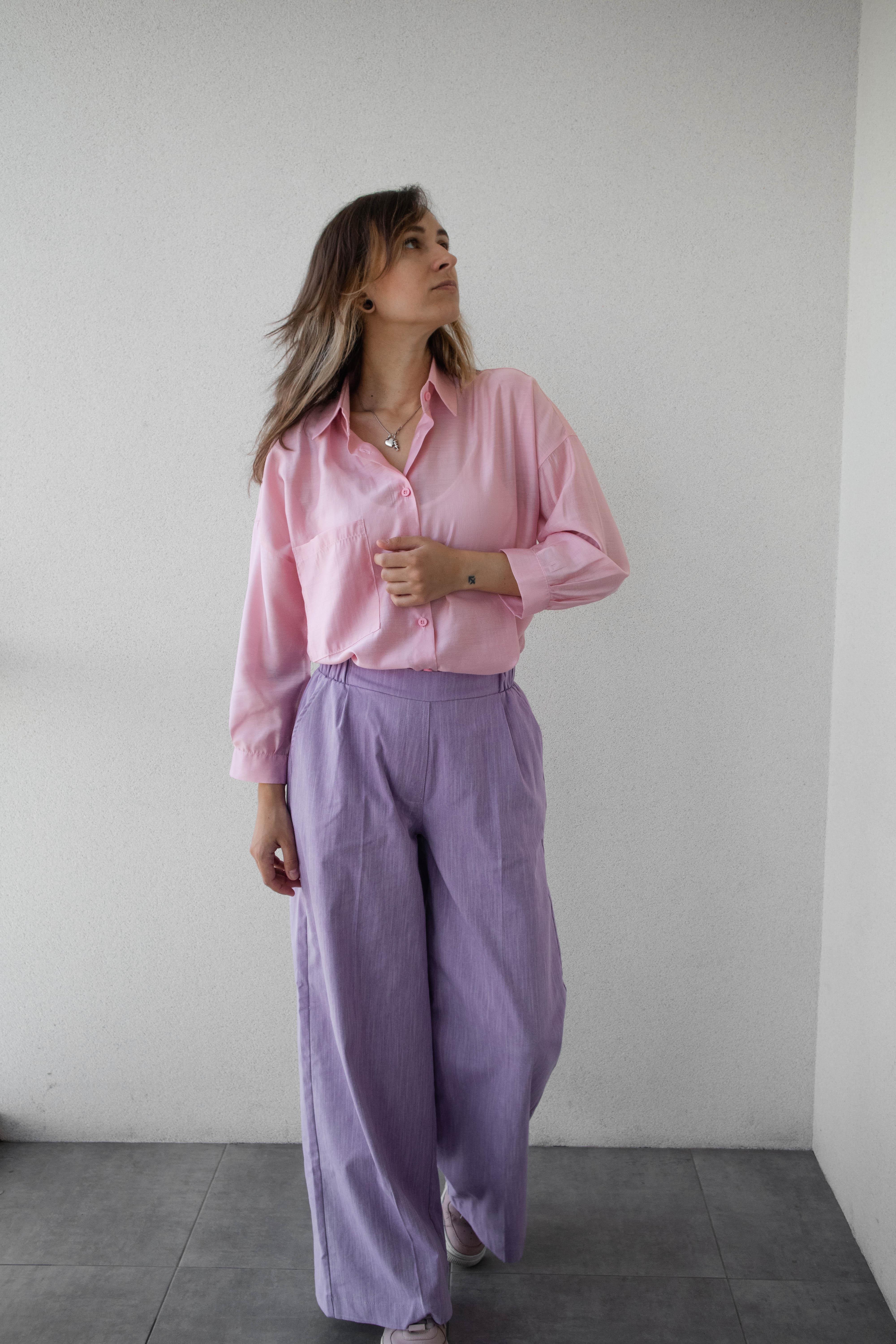 Штани палаццо жіночі VSlatinina джинсові L Фіолетовий (012345678946) - фото 5 Штани палаццо жіночі VSlatinina джинсові L Фіолетовий (012345678946) - фото 5