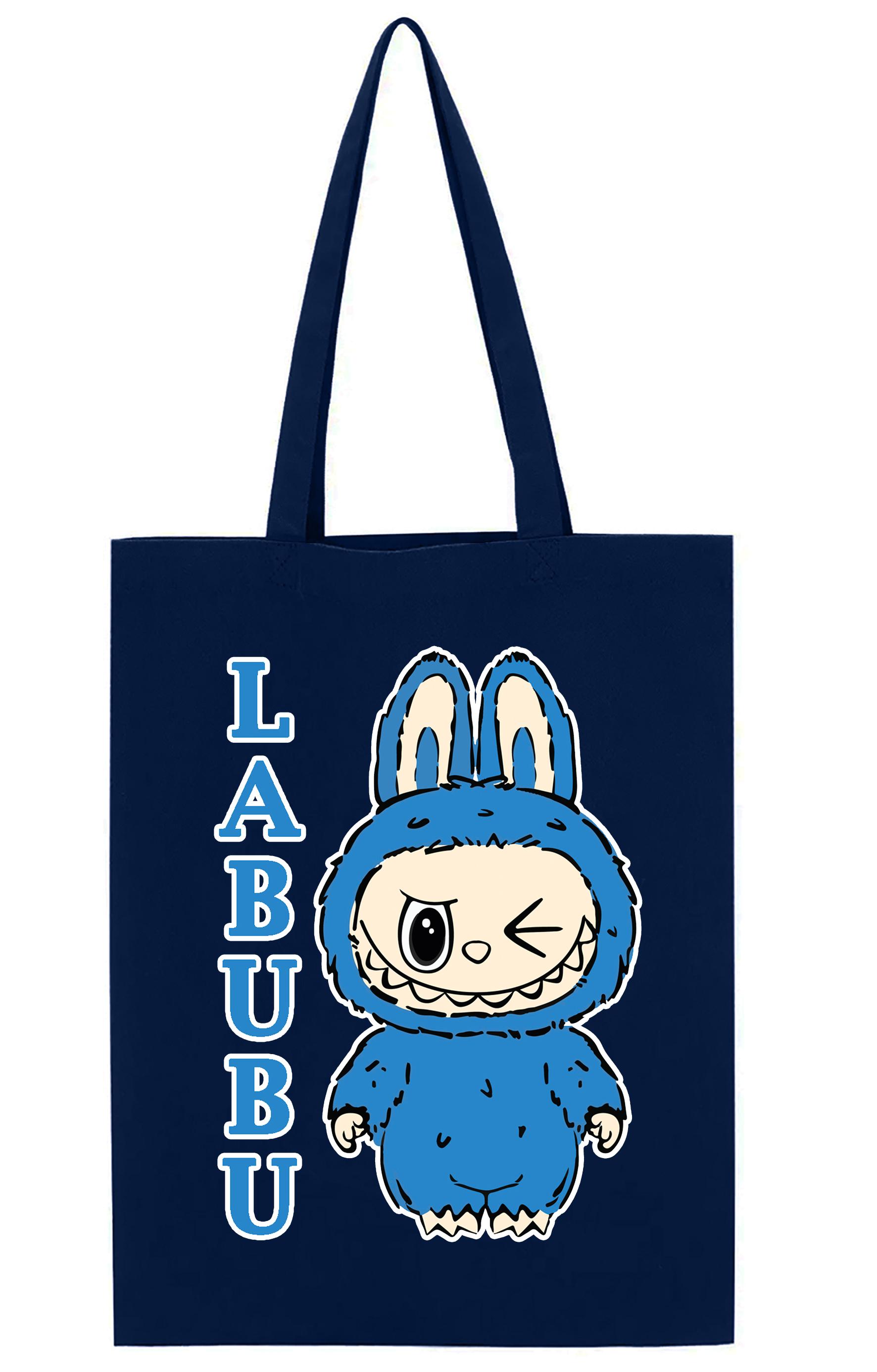 Экосумка с печатью "Labubu" №2 Темно-синий (27769)