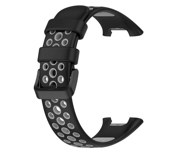 Ремешок Sport Silicone для Xiaomi Mi Band 7 Pro Черный/Серый