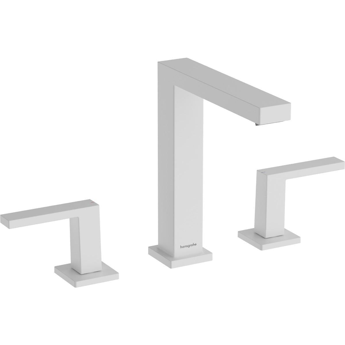 Смеситель для раковины Hansgrohe Tecturis E двухрычажный Белый матовый (37461119)