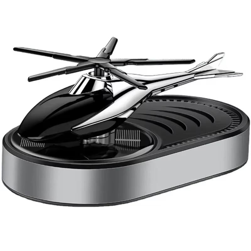 Ароматизатор автомобильный Вертолет на солнечной батарее Серебристый