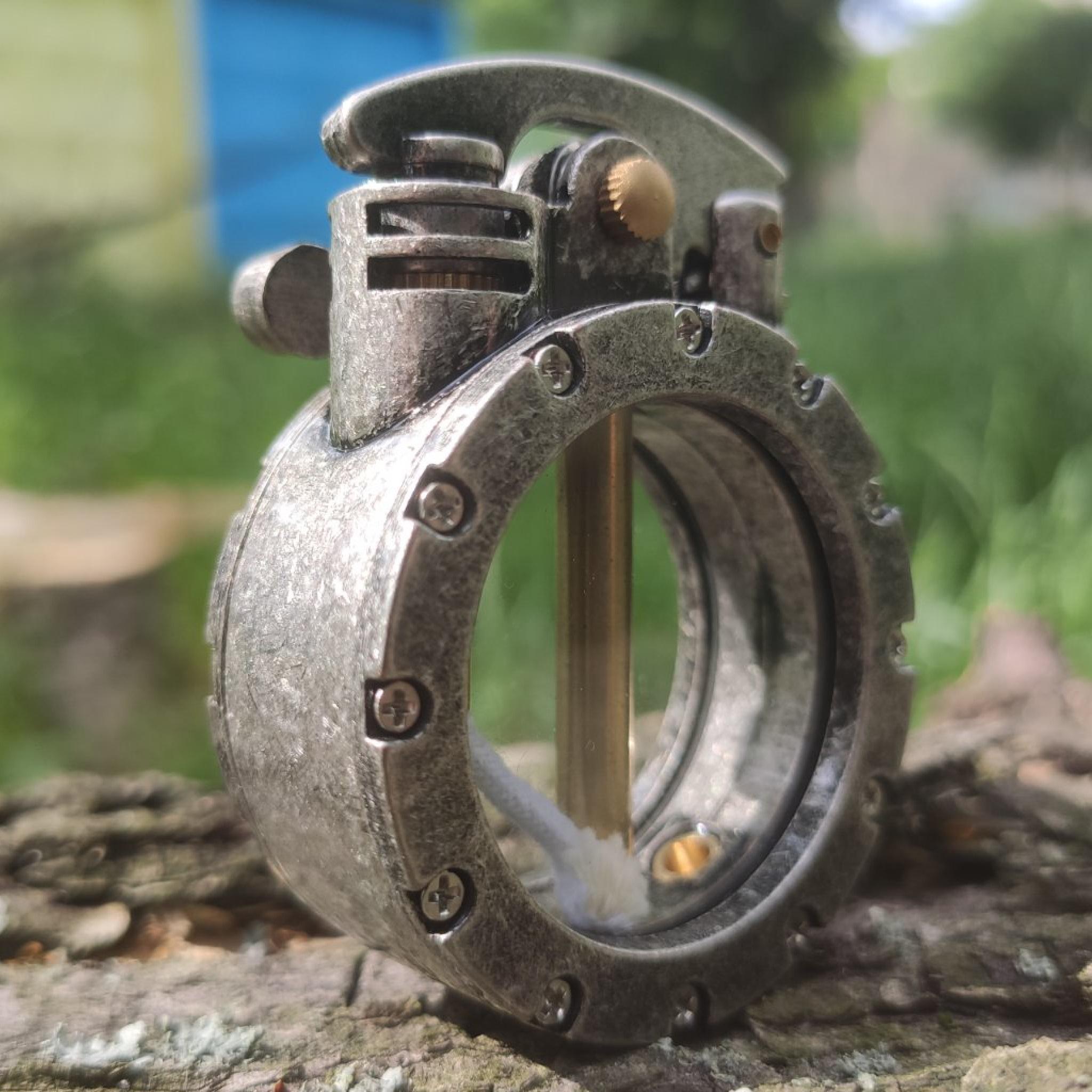 Зажигалка бензиновая Lighter BS-HP929 Retro Bagel Riveted в подарочной упаковке Titan (BS-HP929 Titan)