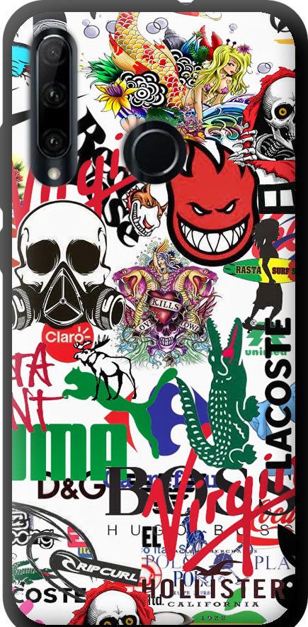 Чехол на Huawei Honor 20 Lite Many different logos (4022b-1832-42517)