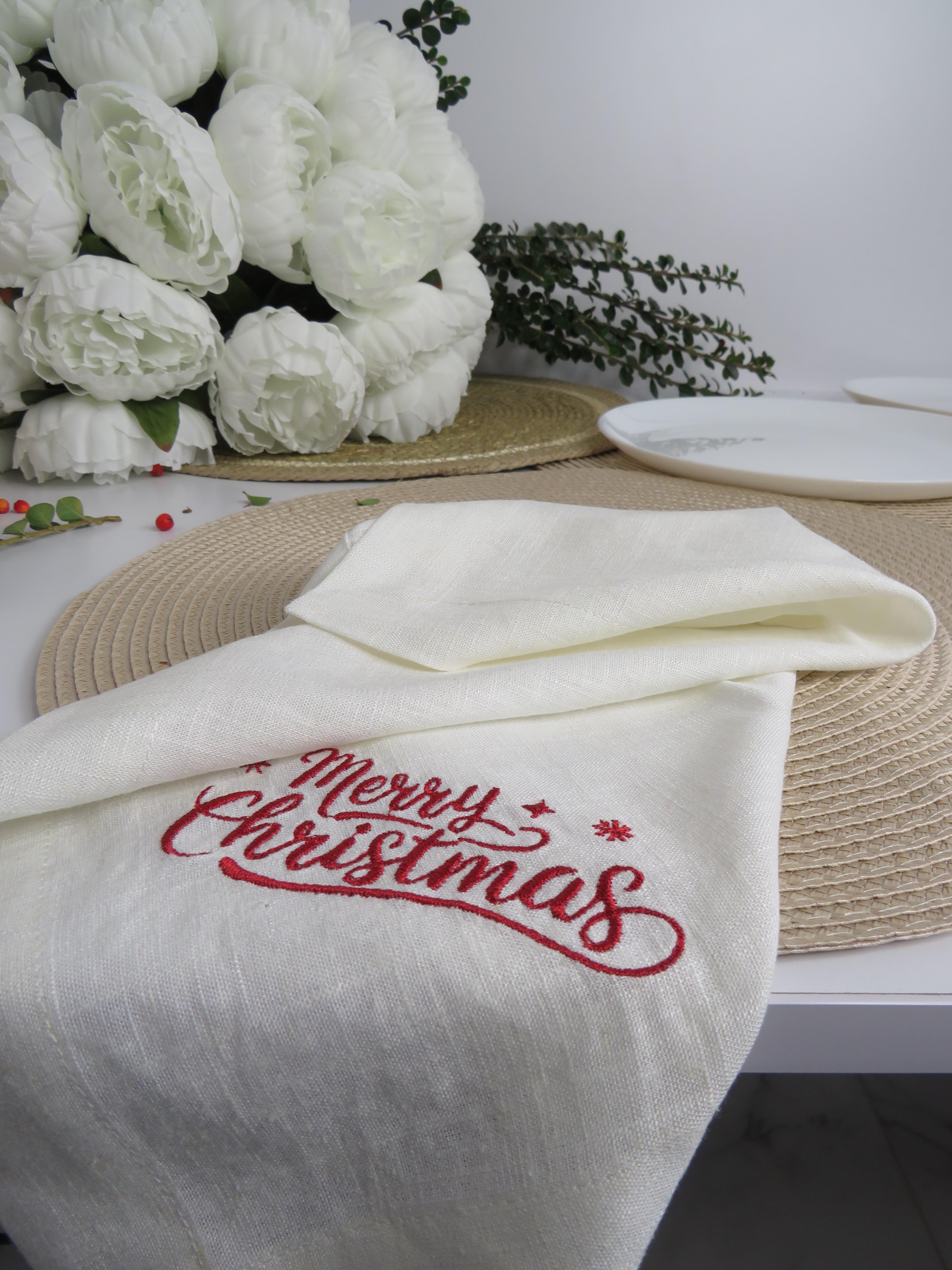 Салфетка с вышивкой Merry Christmas 2 шт. Белый (30100467) - фото 7 Салфетка с вышивкой Merry Christmas 2 шт. Белый (30100467) - фото 7