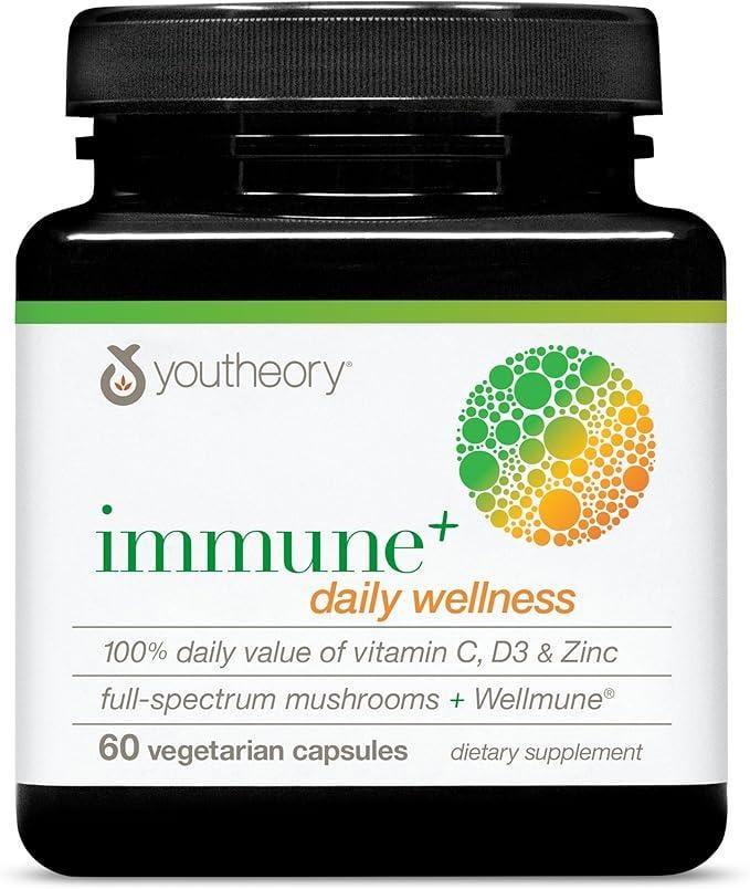 Витамины Youtheory Youtheory Immune+ Daily Wellness С+D3+Zinc 60 капсул (2479293942)