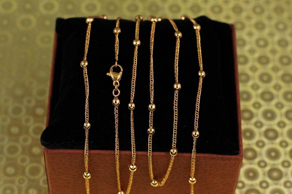 Цепь Xuping Jewelry Кобра с шариками 50 см х 3,5 мм Золотистый (2164973051)