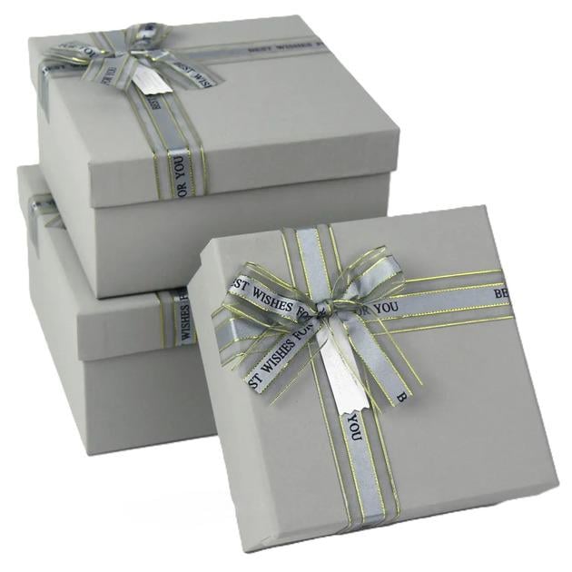 Коробка подарочная 3 шт. 19х19х10/17х17х8/15х15х7 см (R33321B)