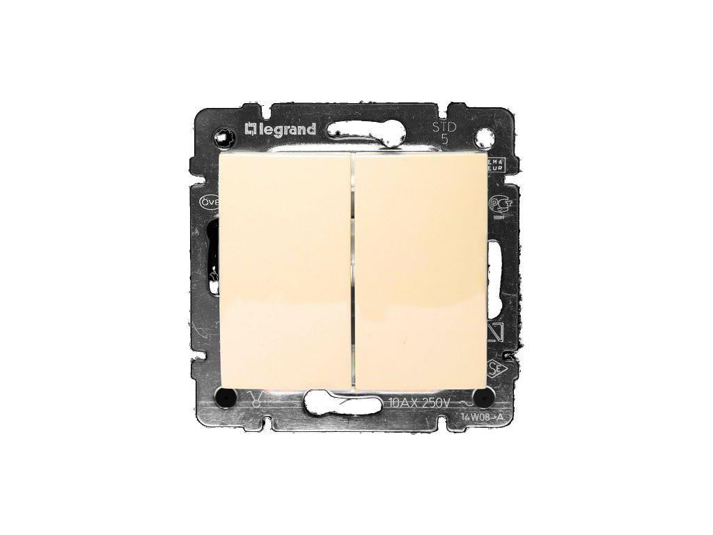 Выключатель двухклавишный Legrand Valena Classic 10АХ 250 Слоновая кость