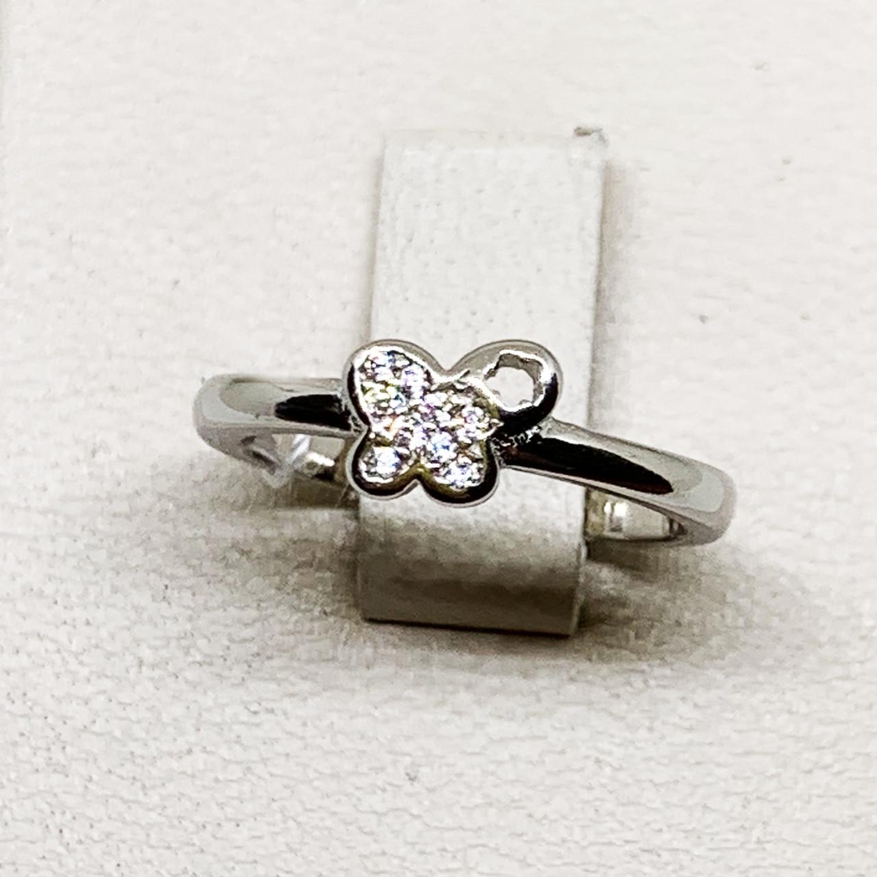 Кольцо серебряное Бабочка с кубическим цирконием р. 15,5 2,18 г (1716207858)