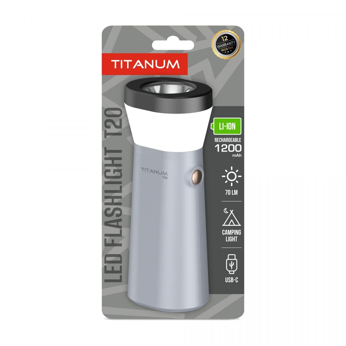 Фонарик светодиодный TITANUM TLF-T20 70Lm Gray Фонарик светодиодный TITANUM TLF-T20 70Lm Gray
