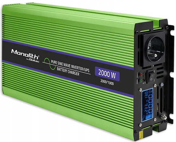 Інвертор 12 230 QOLTEC із чистою синусоїдою та зарядним пристроєм 2000 Вт (2328816763) - фото 8 Інвертор 12 230 QOLTEC із чистою синусоїдою та зарядним пристроєм 2000 Вт (2328816763) - фото 8