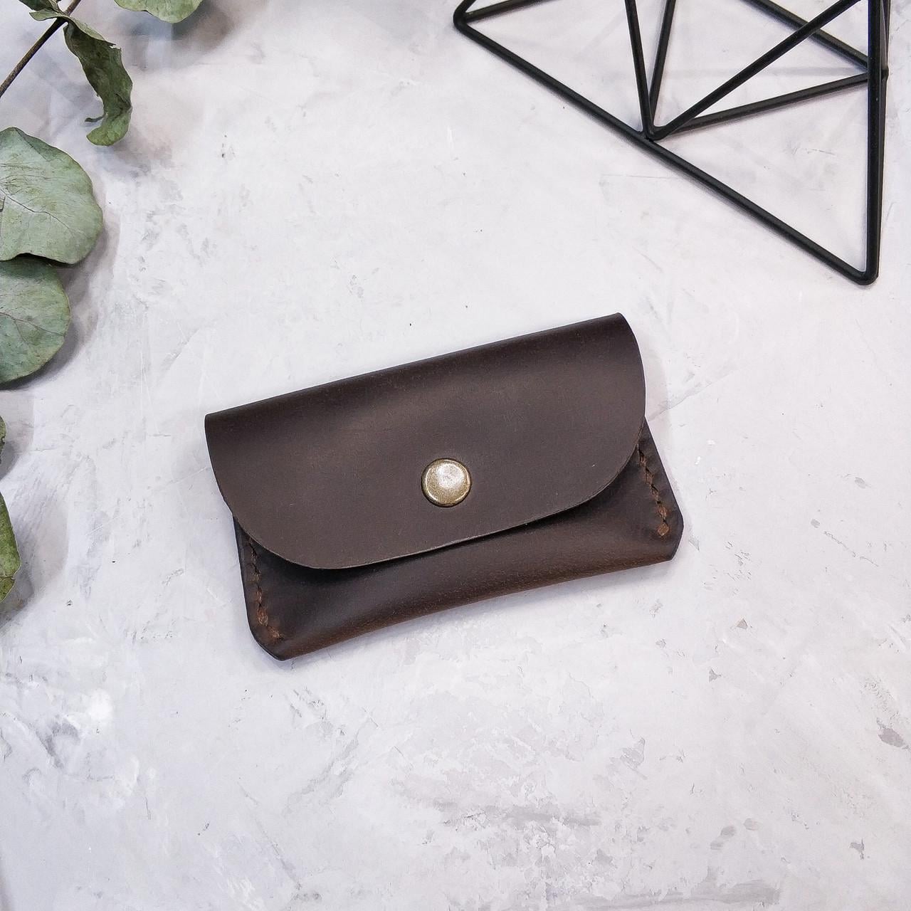 Картхолдер мини с монетницей кожаный Stedley Cardholder Mini 2.0 Темно-коричневый (2527303345)