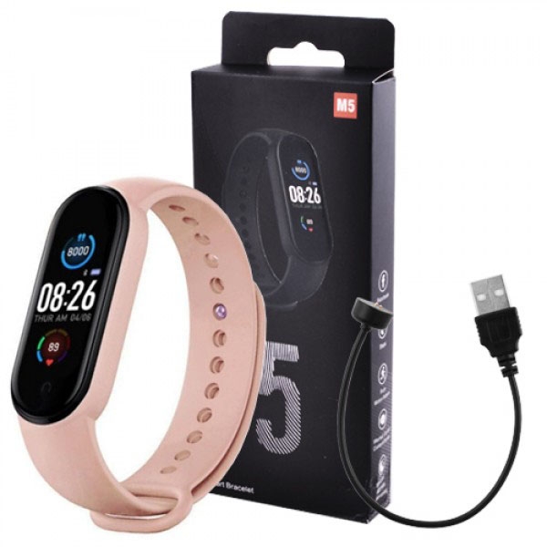 Смарт-годинник M5 Smart Bracelet Bluetooth 90 mAh Pink (tf4607) - фото 2