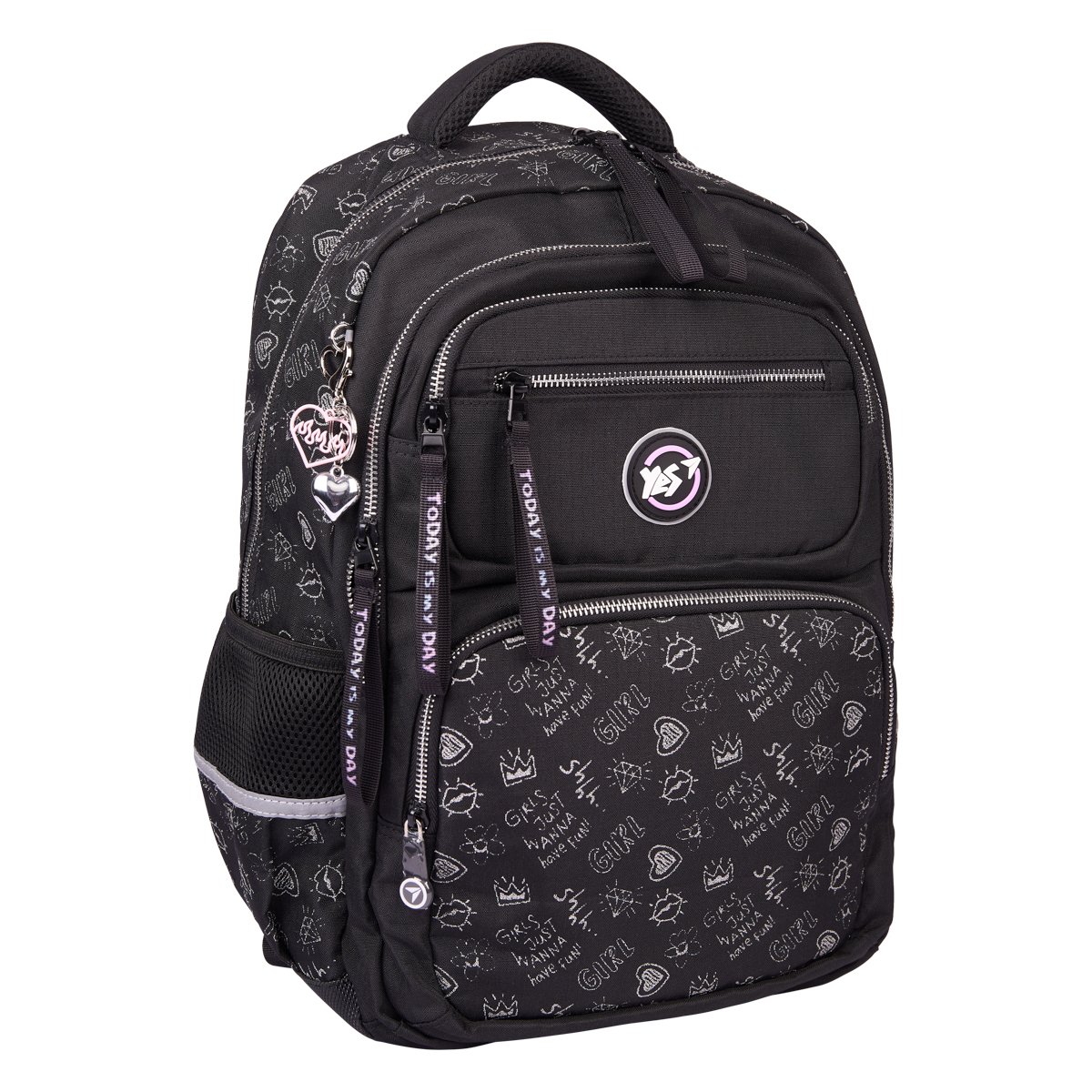 Рюкзак шкільний YES S-108 Today is my Day 37х27х13 см Чорно-сірий (559828)