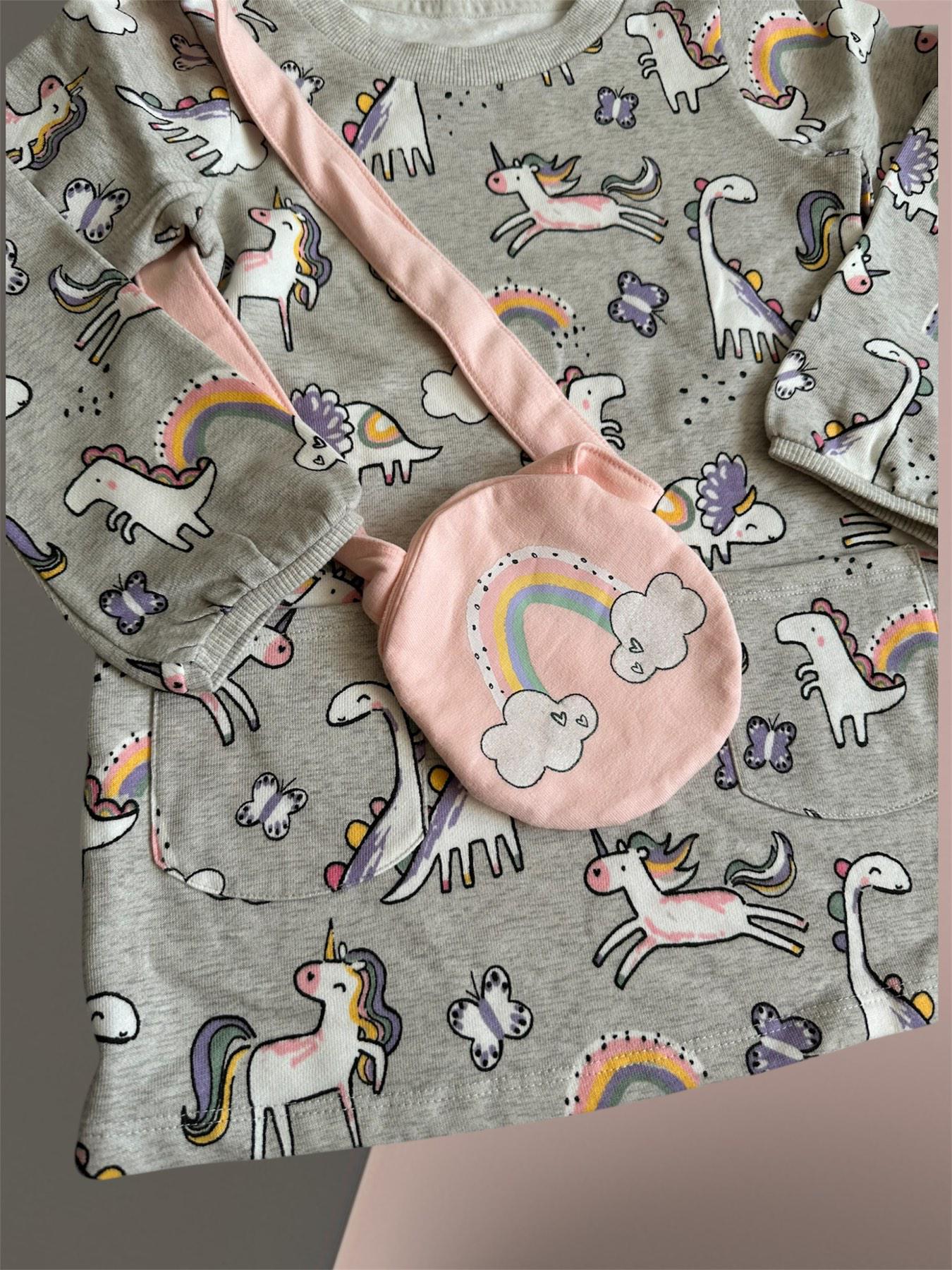 Комплект George платье/лосины/сумка 4/5 лет 104-110 см Серый (001300315) - фото 3 Комплект George платье/лосины/сумка 4/5 лет 104-110 см Серый (001300315) - фото 3