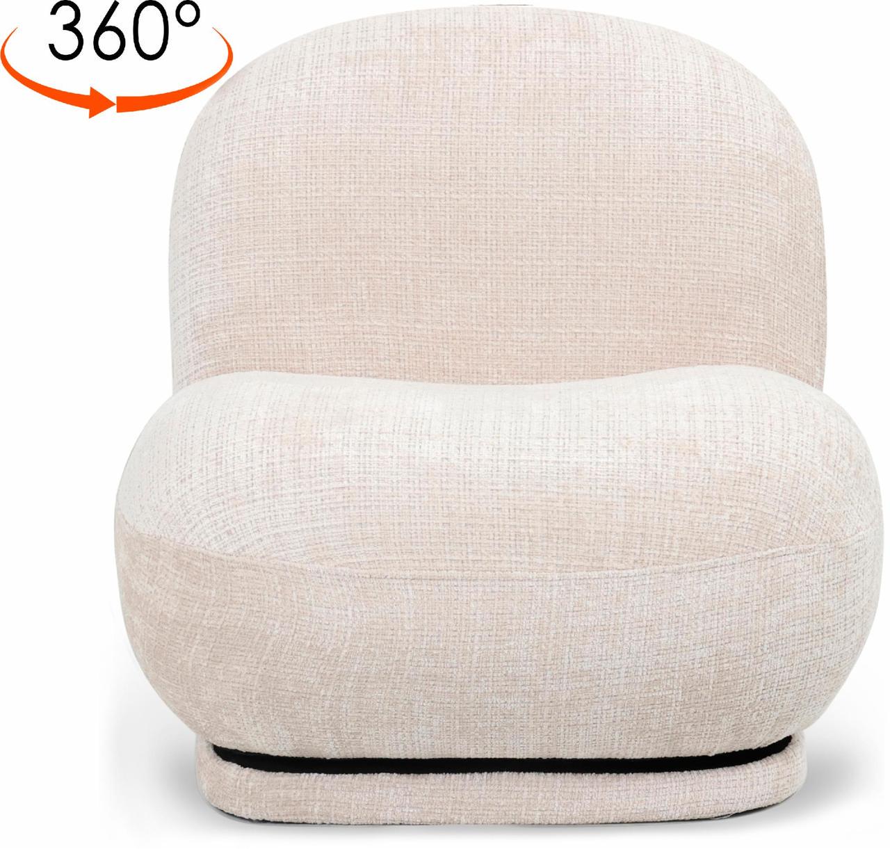 Крісло Tiny поворотне 360° Vanilla charm velvet (13884) - фото 3