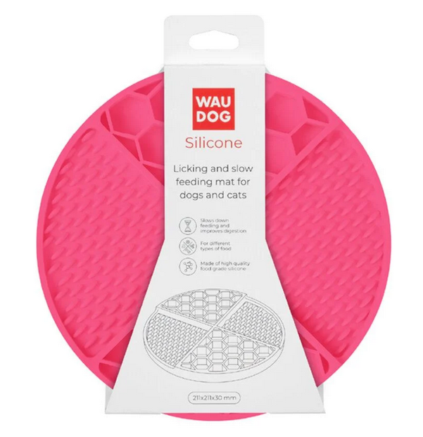 Коврик для слизывания и медленного кормления Collar WAUDOG Silicone 211х211х30 мм Розовый (Collar23507)