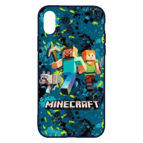 Чехол для iPhone X/Xs Minecraft Steve Alex And Dog (6848181-8-134799)
