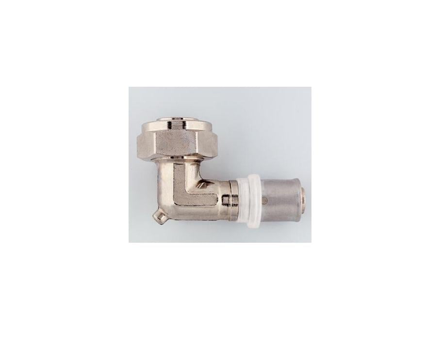 Перехідний прес-фітинг з накидною гайкою 16x2-G 3/4" кутовий ущільнення під конус нікельований