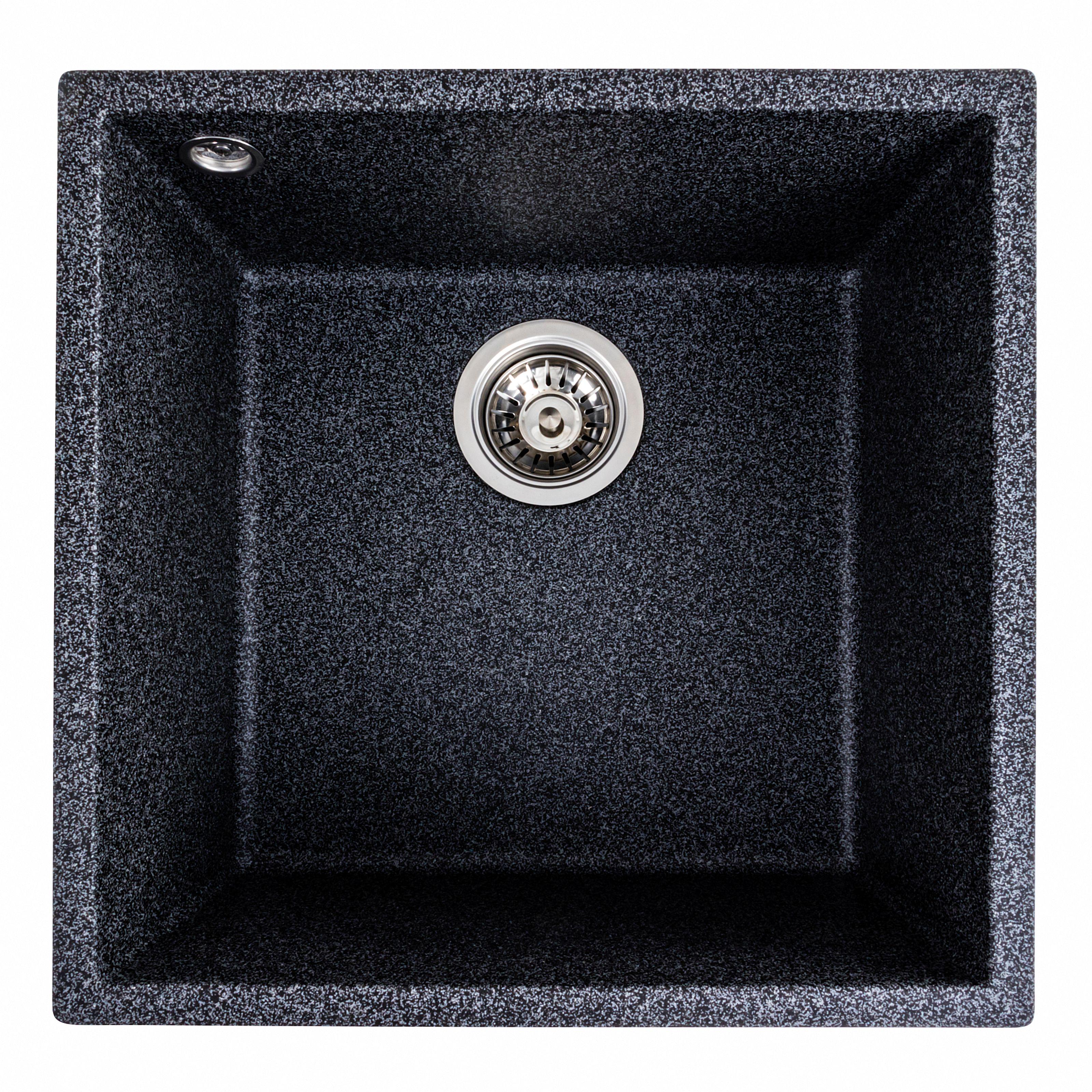 Мийка кухонна Platinum PLS-A40835 гранітна квадратна 440x440 мм Графітовий (25964863)