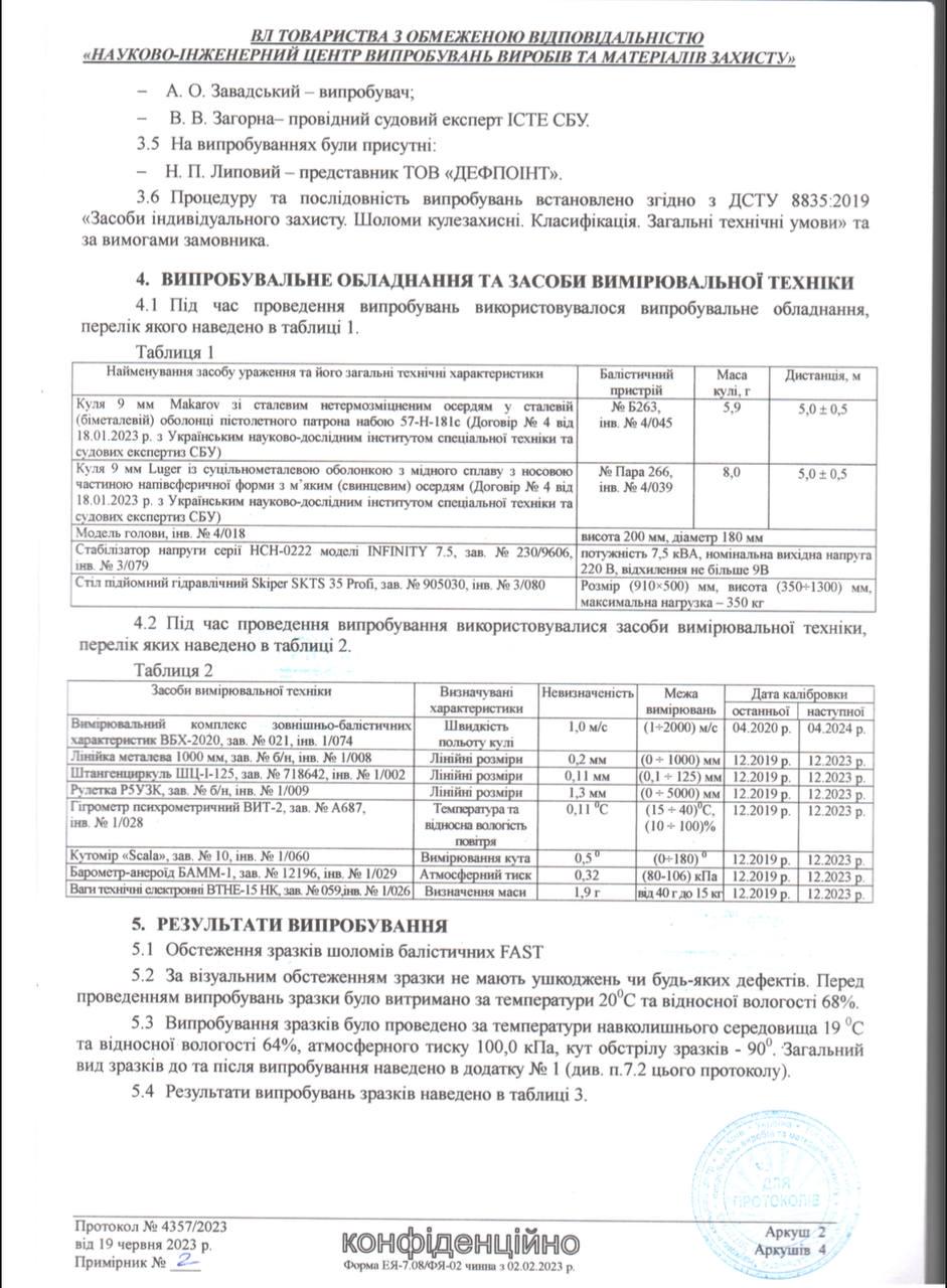 Шолом захисний FAST UHMWPE/РЕ-1000 Олива (NIJ IIIA) - фото 15