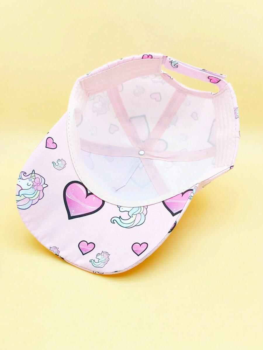 Кепка детская Единорог для девочек с регулиремым размером на липучке из полиэстра с изогнутым козырьком 50-54 см Розовый (D-0161) - фото 5 Кепка детская Единорог для девочек с регулиремым размером на липучке из полиэстра с изогнутым козырьком 50-54 см Розовый (D-0161) - фото 5
