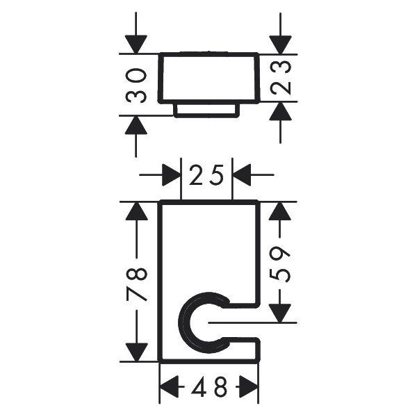 Тримач для душу Hansgrohe PORTER E 28387670 настінний Чорний (73002) - фото 2