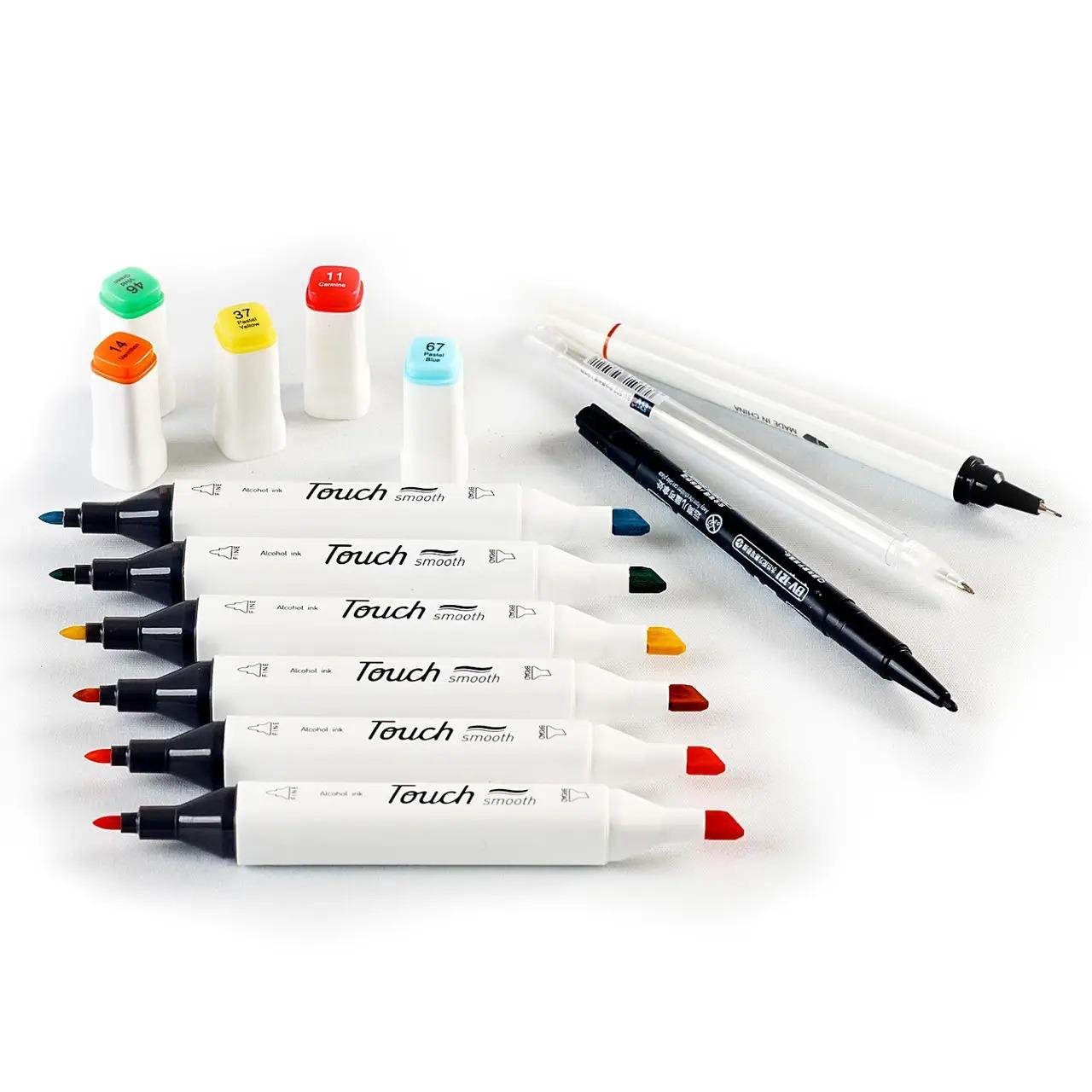 Набір двосторонніх спиртових маркерів Touch Smooth для малювання 40 шт. та Підставка для маркерів Зелений - фото 8 Набір двосторонніх спиртових маркерів Touch Smooth для малювання 40 шт. та Підставка для маркерів Зелений - фото 8