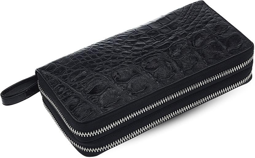 Кошелек-клатч Crocodile leather 18023 натуральная кожа Черный (7528)